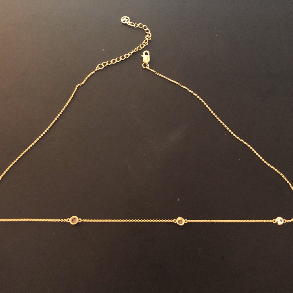 New Mejuri Satellite Necklace Gold White Sapphire
